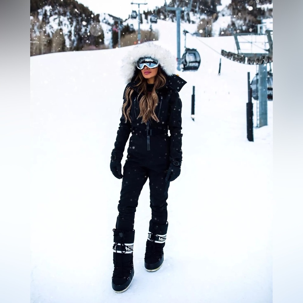 Topshop Sno Water Repellant Jumpsuit with Faux Fur Trim